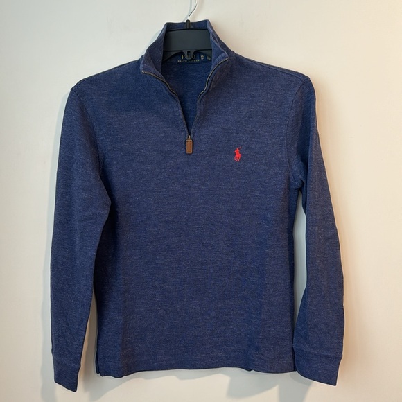 Polo Ralph Lauren Sweater, quarter-zip, heather blue - Men’s XS - Picture 2 of 3